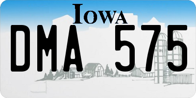 IA license plate DMA575