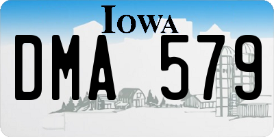 IA license plate DMA579