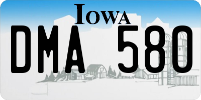 IA license plate DMA580