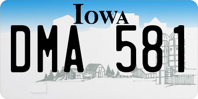IA license plate DMA581