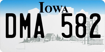 IA license plate DMA582