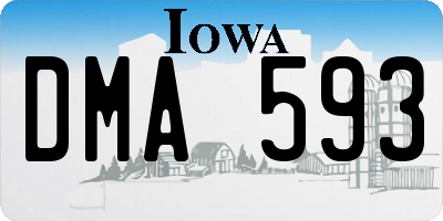 IA license plate DMA593