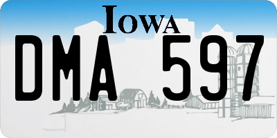 IA license plate DMA597