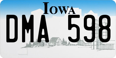 IA license plate DMA598