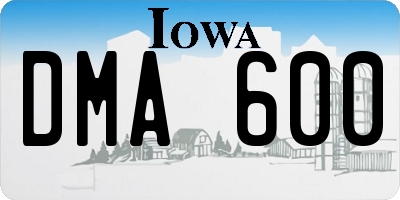 IA license plate DMA600