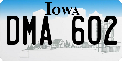 IA license plate DMA602