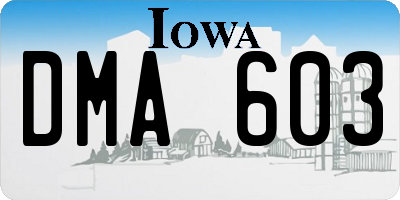 IA license plate DMA603
