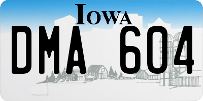 IA license plate DMA604