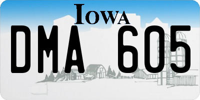 IA license plate DMA605