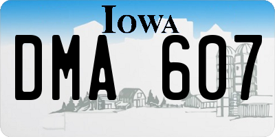 IA license plate DMA607