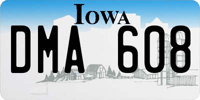 IA license plate DMA608