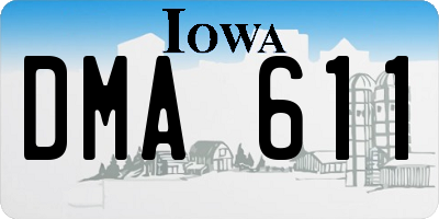 IA license plate DMA611