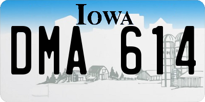 IA license plate DMA614