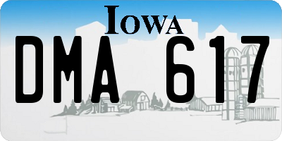 IA license plate DMA617