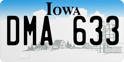 IA license plate DMA633
