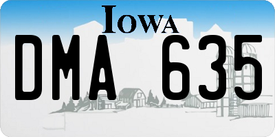 IA license plate DMA635