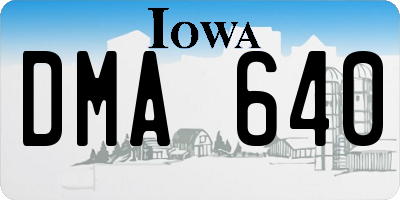 IA license plate DMA640