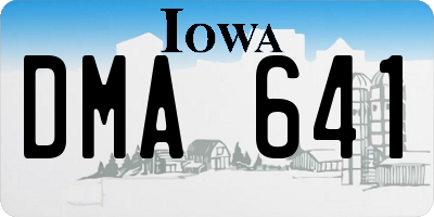IA license plate DMA641
