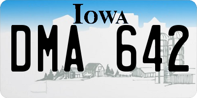 IA license plate DMA642