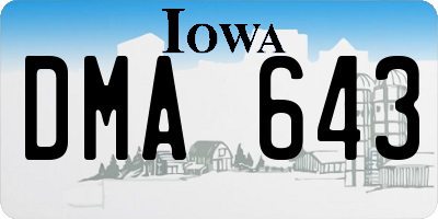 IA license plate DMA643