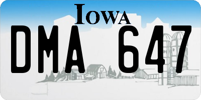 IA license plate DMA647