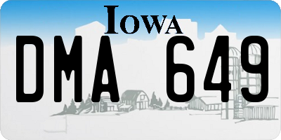 IA license plate DMA649