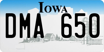 IA license plate DMA650
