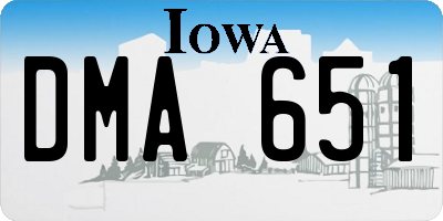IA license plate DMA651