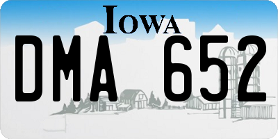 IA license plate DMA652
