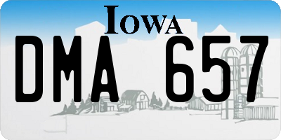 IA license plate DMA657