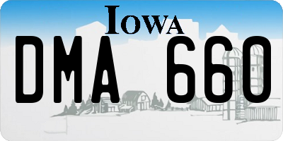 IA license plate DMA660