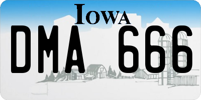 IA license plate DMA666