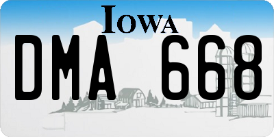 IA license plate DMA668