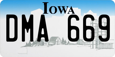 IA license plate DMA669