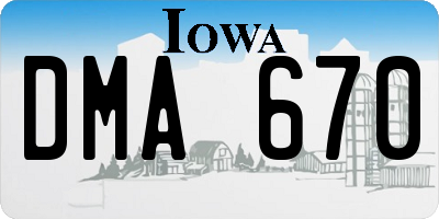 IA license plate DMA670