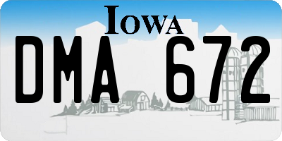 IA license plate DMA672