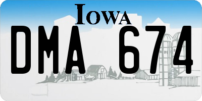 IA license plate DMA674
