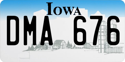IA license plate DMA676