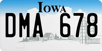 IA license plate DMA678