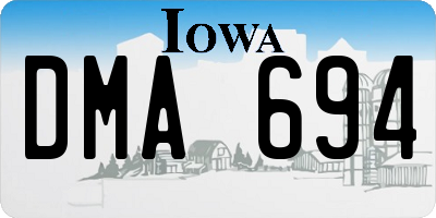 IA license plate DMA694