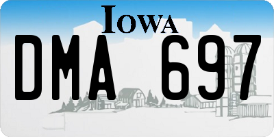 IA license plate DMA697