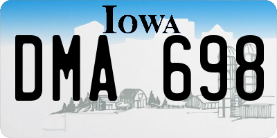IA license plate DMA698