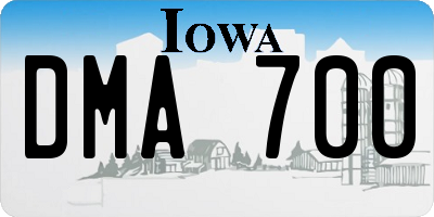 IA license plate DMA700