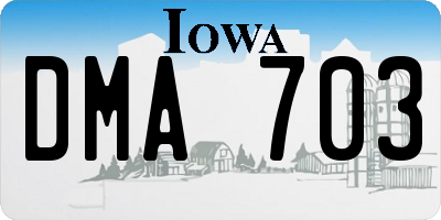 IA license plate DMA703