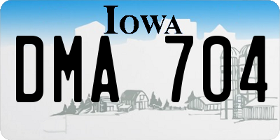 IA license plate DMA704