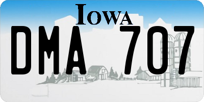 IA license plate DMA707