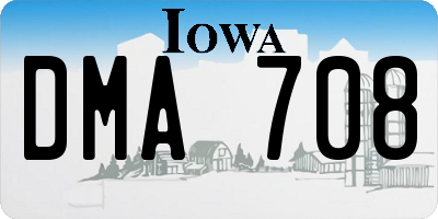 IA license plate DMA708