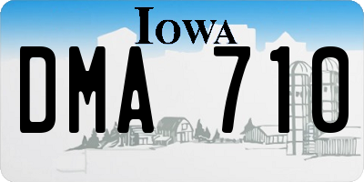 IA license plate DMA710