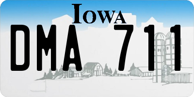 IA license plate DMA711