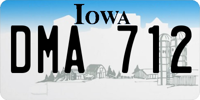 IA license plate DMA712